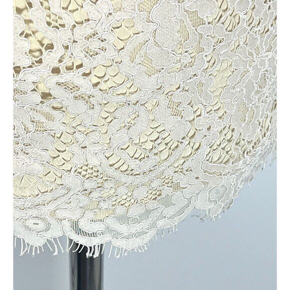 J. Crew Small Tall Cream Ivory Beige Lace Ruffle Neck Sleeveless Keyhole Top New - Picture 9 of 16